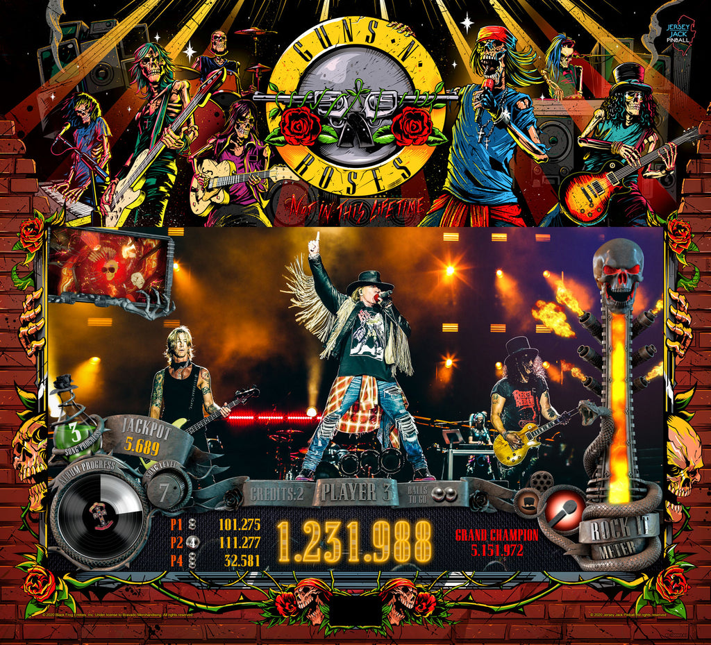 Guns N' Roses 'Not In This Pinball Translite Pinball Wizard by Jack Pinball