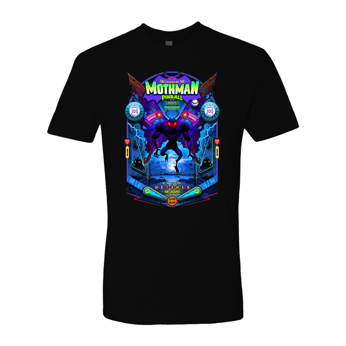 Legendary Mothman T-Shirt – Pinball Wizard by Jersey Jack Pinball